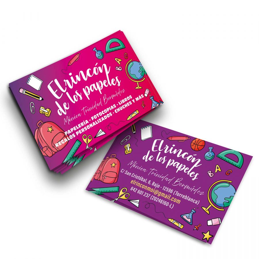 Muestra de diseño a medida de tarjetas de visita by Reval Graphics.